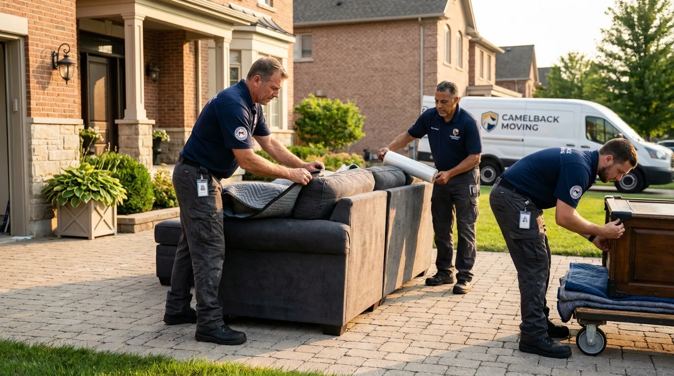 Large estate moving crew wrapping furniture in Ephrata, WA